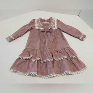 GUNNE SAX Jessica McClintock Girls Paisley & Lace Trim Dress. Size 6.